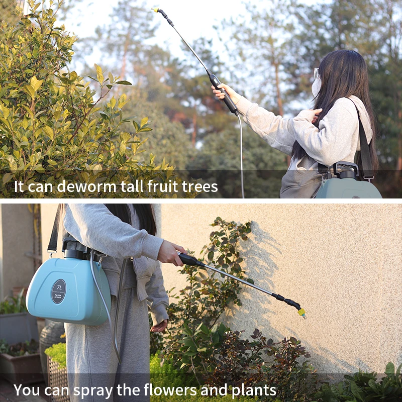 7L chemical resistant plastic handle rechargeable portable water sprayer for farming