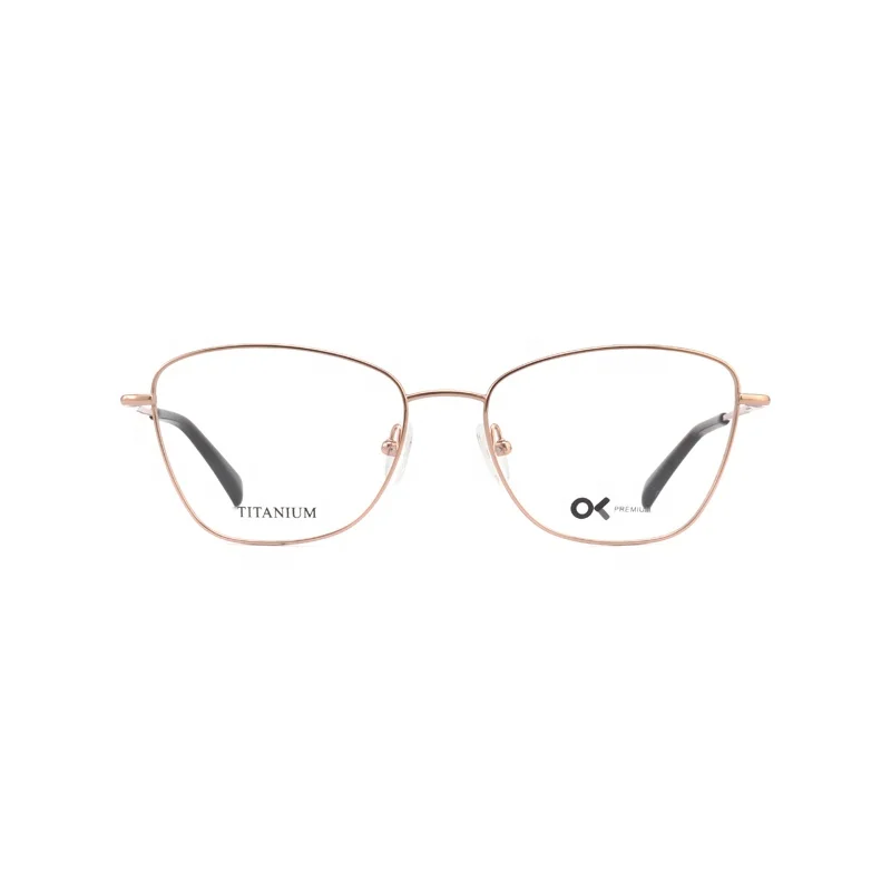 2023 Hot Sale Brand Fashion Design Women Cat Eye Pure Titanium Optical Eyeglasses Frame Eyewear