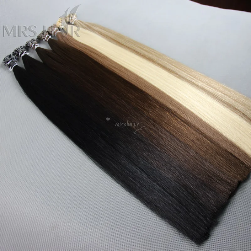 100% Cuticle Remy Indian I tip Human Hair Extensions Wholesale Micro Links Hair Extensions Nano Ring Elastic Loop Hair