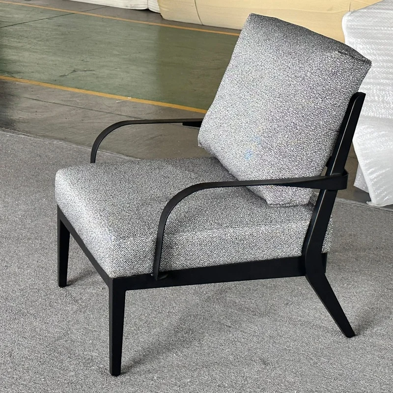 Italian Minimalist Carbon Steel Linen Single Person Sofa Chair Designer Leisure Armchair Home Furniture Living Room Hotel Club