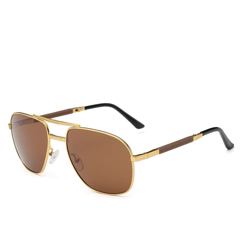 sports LEK high quality mens polarized ip plating metal aviation fashion folding sunglasses for driving