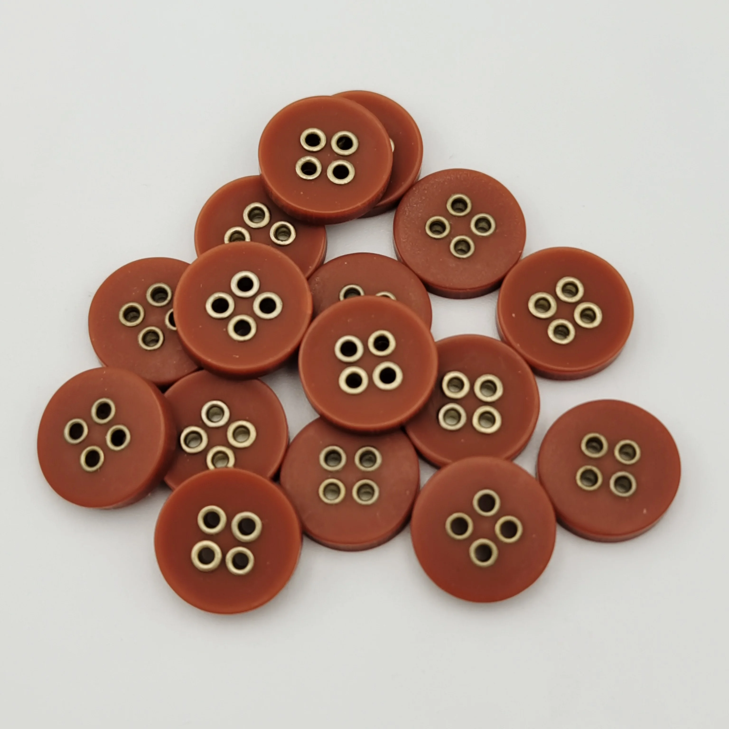 Hot Sale Customer Designer Resin Button With Metal Eyelet Holes Shirt Fashion Combined Buttons
