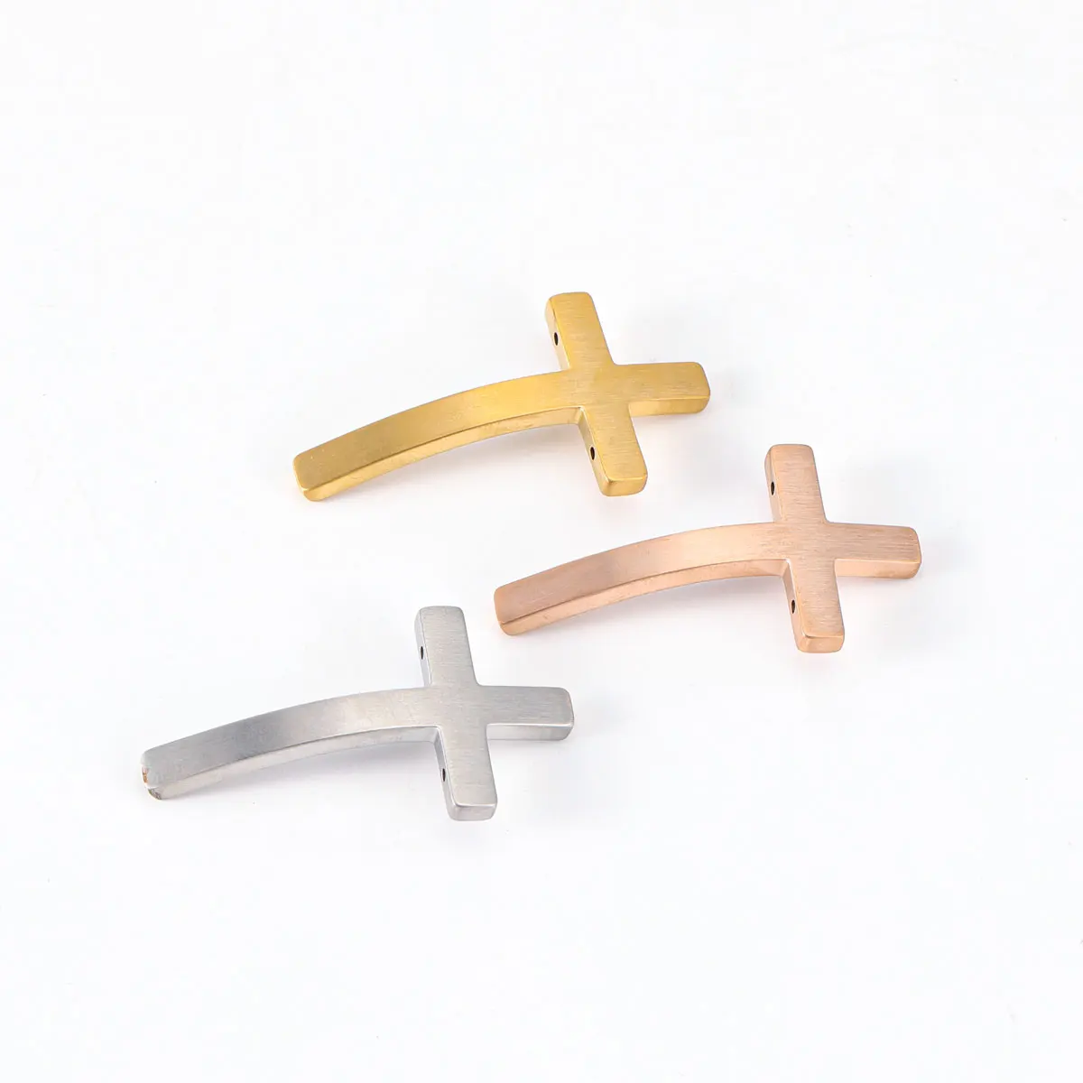 DIY Custom Logo Mirror Polished Stainless Steel Accessories Jesus Christ Cross Charms Metal Bar For Bracelet Jewelry Making