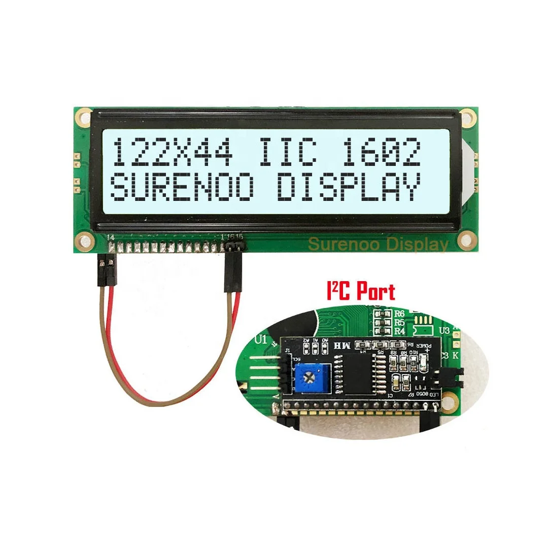 162 1602 16X2 Larger Size Serial I2C IIC Blue Negative Character LCD Module Display Screen Panel LCM with LED Backlight