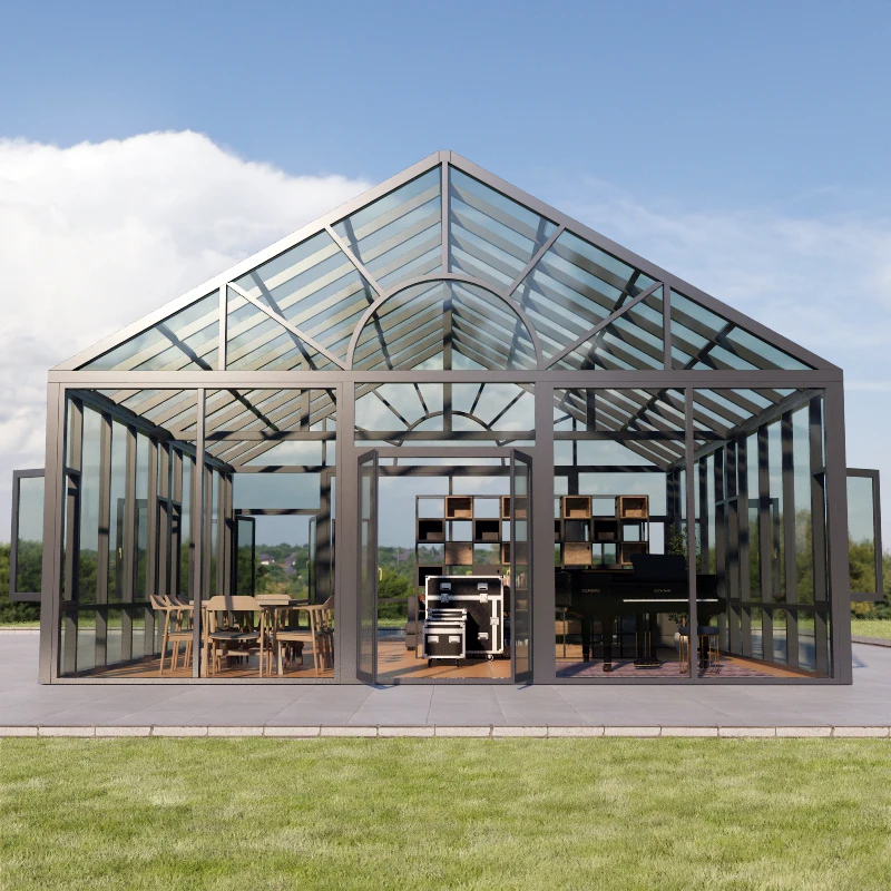 Modern Prefabricated House Summer Outdoor Garden Glass Houses Free Standing Sunroom