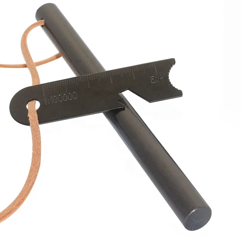 1/2x6 inch Survival Gadgets Extreme Weatherproof Feuerstein Fire Starter Rod with Leather Cord