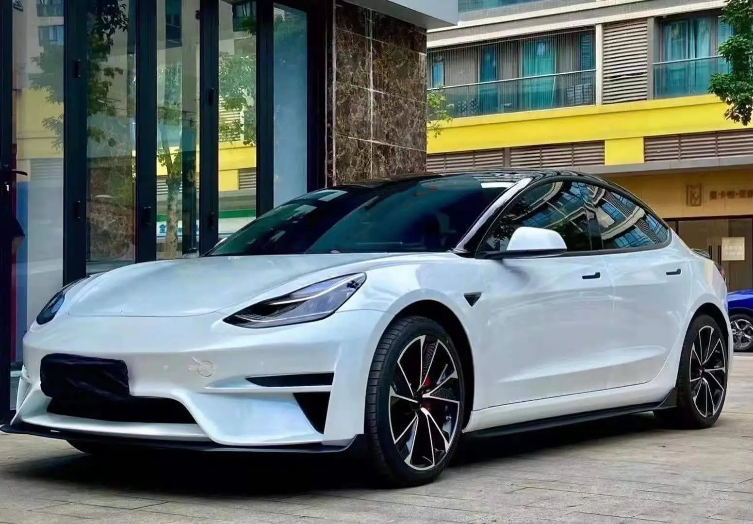 Модификация автомобиля Runde FRP передний задний бампер боковые юбки капот двигателя спойлер крыло комплект для Tesla robot model 3