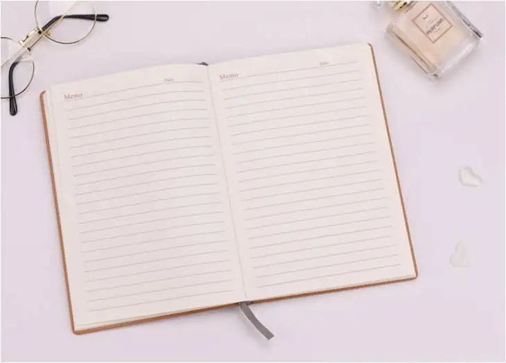 Luxury Business  Hard Cover Embossed Pu Notebook With Separator And Monthly Plan