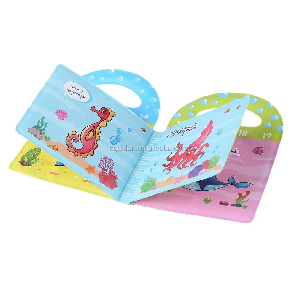 Cartoon Cute Animal Bath Toys Education waterproof plastic cube baby bath book