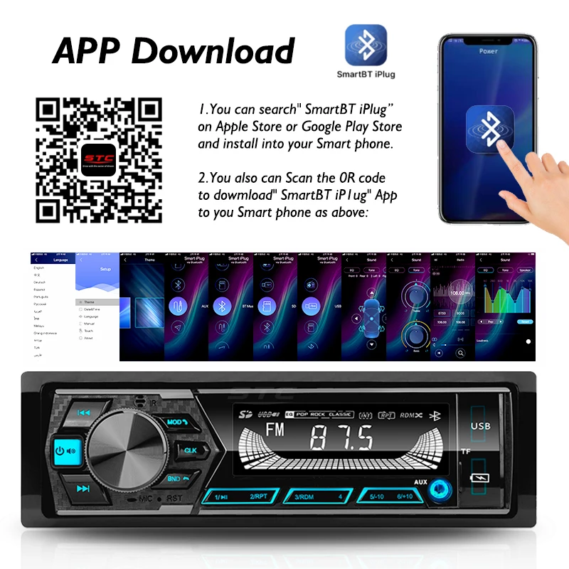 1din Car Stereo Remote Control Digital Bt Audio Music 12v Usb/sd/aux-in Car Radio Mp3 Player USB/SD Universal