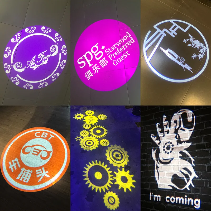 One color advertising LOGO text projection lamp pattern lens customized logo gobo lenses
