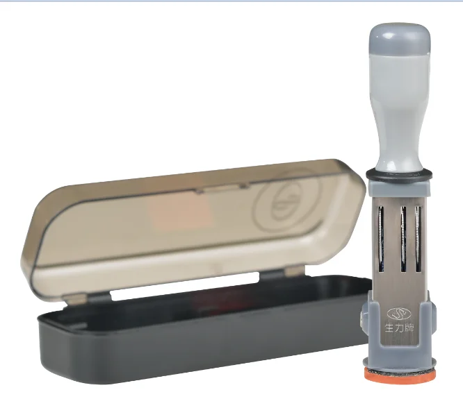 Round 19mm Chapter Date dater die-plate stamp for office use.