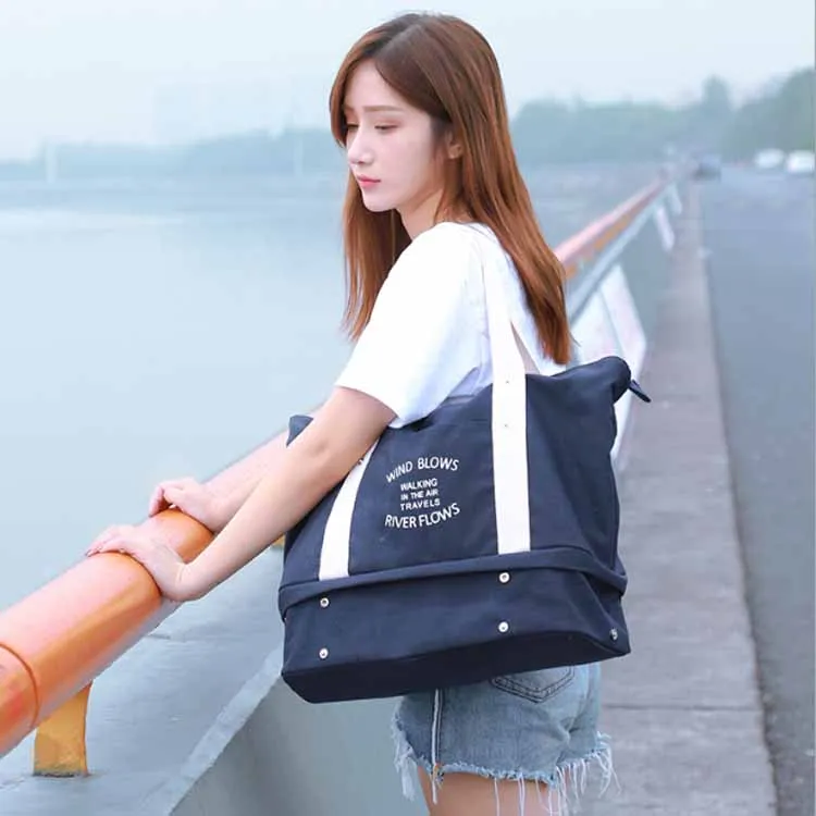 Multifunctional Large Capacity Canvas Duffel Bags With Shoes Compartment