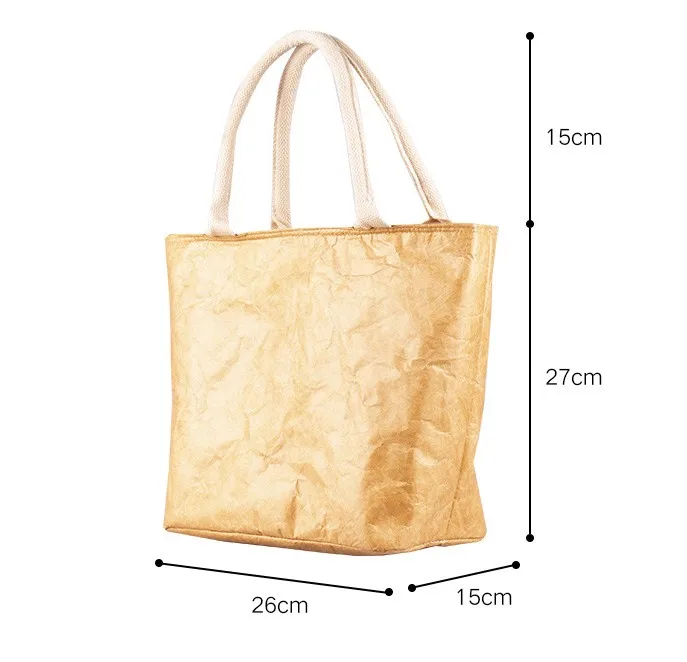 
Custom recyclable black waterproof eco-friendly paper tyvek bag 