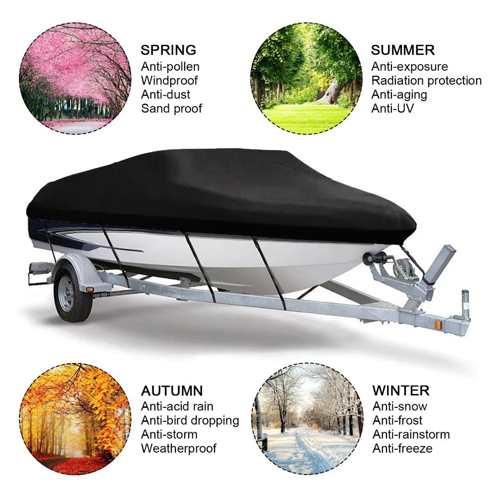 2022 Nice Quality UV Protection Waterproof Boat Motor Cover Universal Fabric Trailerable 600D Boat Covers