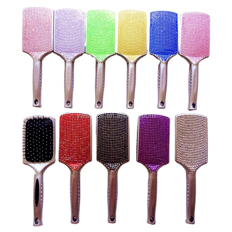 HEYAMO Marmor Cepillo De Peinar Bling Hair Brush Galvanise Electric Peines Para Cabello Bling Wig Brush With Logo Private Label
