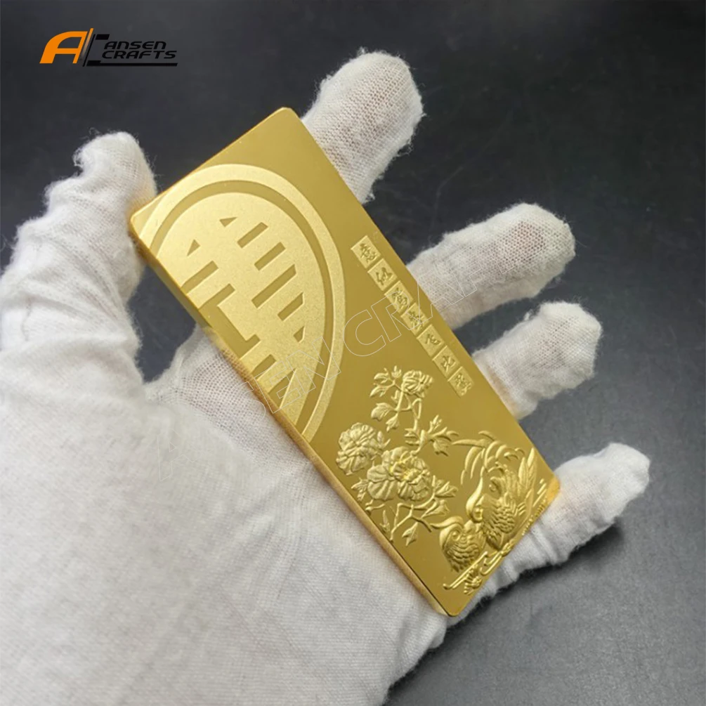 
Wholesales Funny Gift 10oz Gold 24K Fine 9999 Pure Golden United States Bars for Sales Gold Bullion Collectible Ingot 