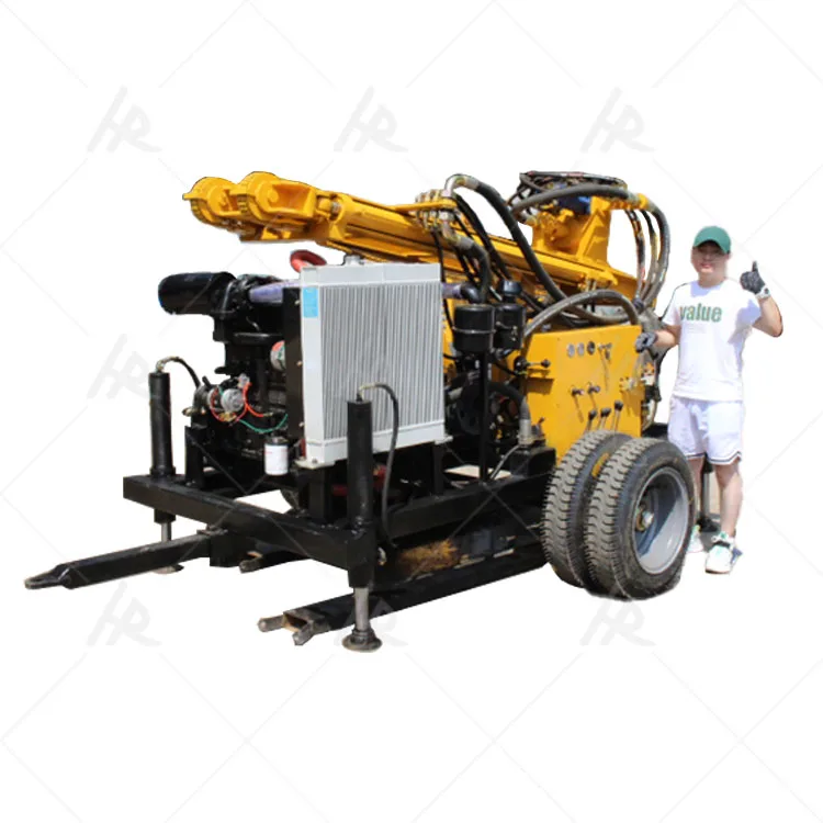 Hot sale diesel groundwater deep well water well drilling rig portable household 300m drilling machine