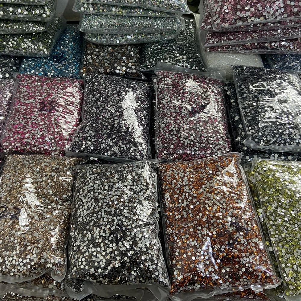 XULIN Wholesale 2mm 3mm 4mm 5mm 6mm Round Crystal Stones Flatback Crystal AB Resin Rhinestone For Nail Decoration