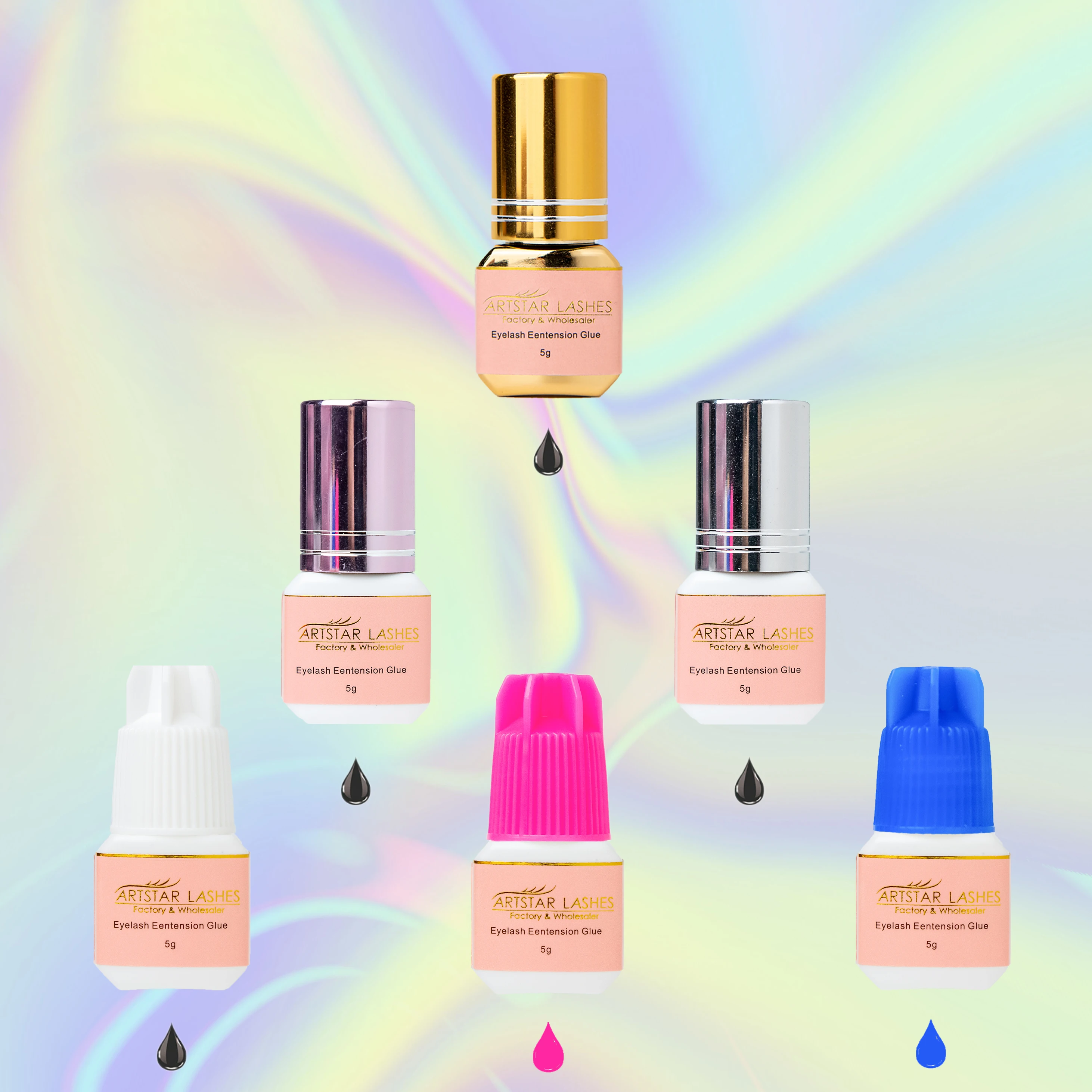 Sensitive 0.5S 1s 2s 3s  Lash Adhesive 6-7 Weeks Eyelash Extension Glue Private Label Glue