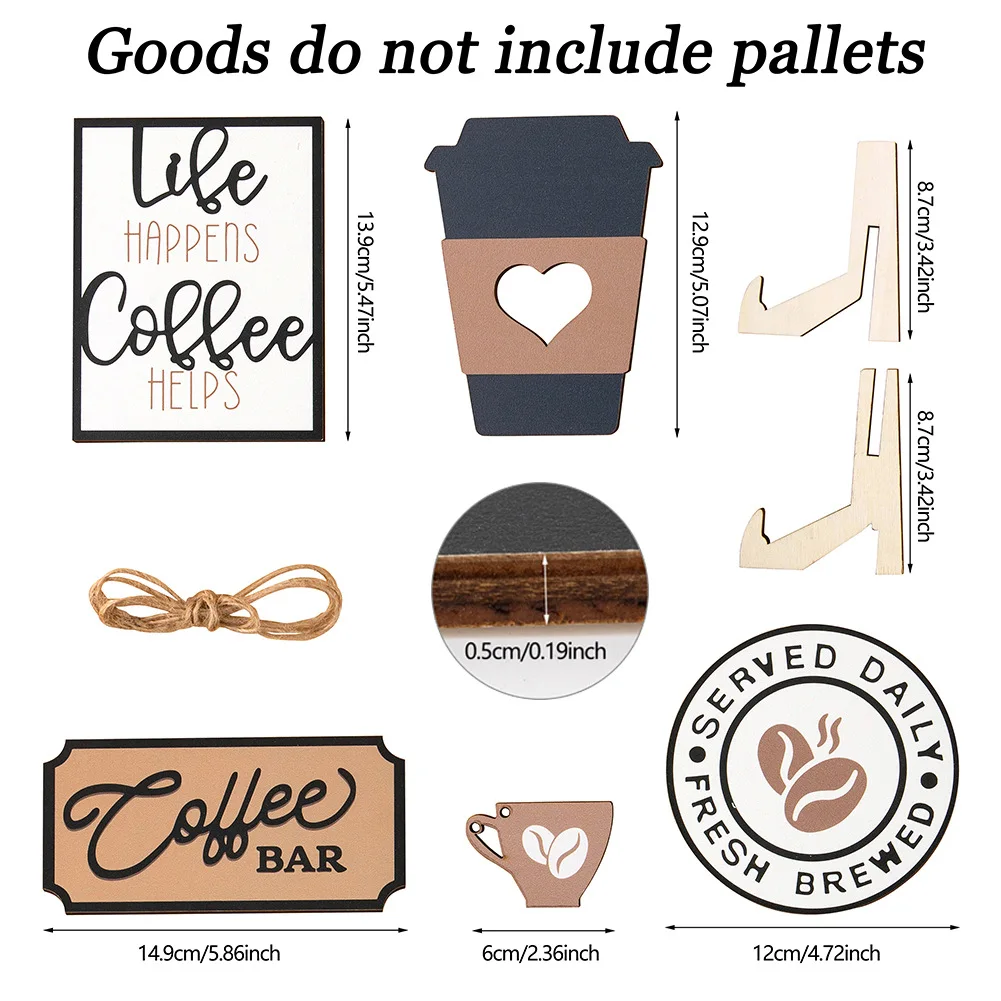 Coffee coffee series layered pallet decoration Wooden craft desktop settings set