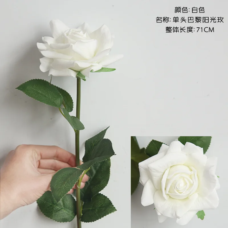 A-1007 Simulation Wedding Tables Arrangements Flower Decoration Lifelike Latex Open Silk Artificial Large Real Touch Rose