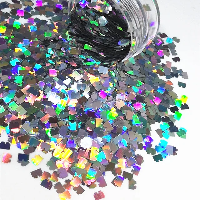 Puzzle Logo glitter  shapes ,Logo shape glitter
