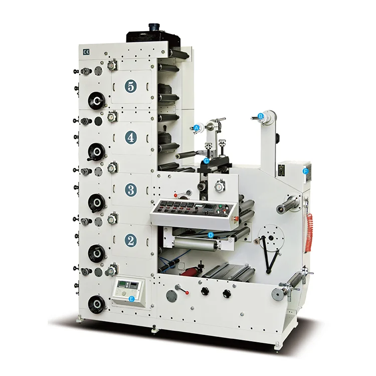 RY320 Multifunctional 2 color Label Logo Die Cutting UV Dryer Flexographic  Printing Machine W00198