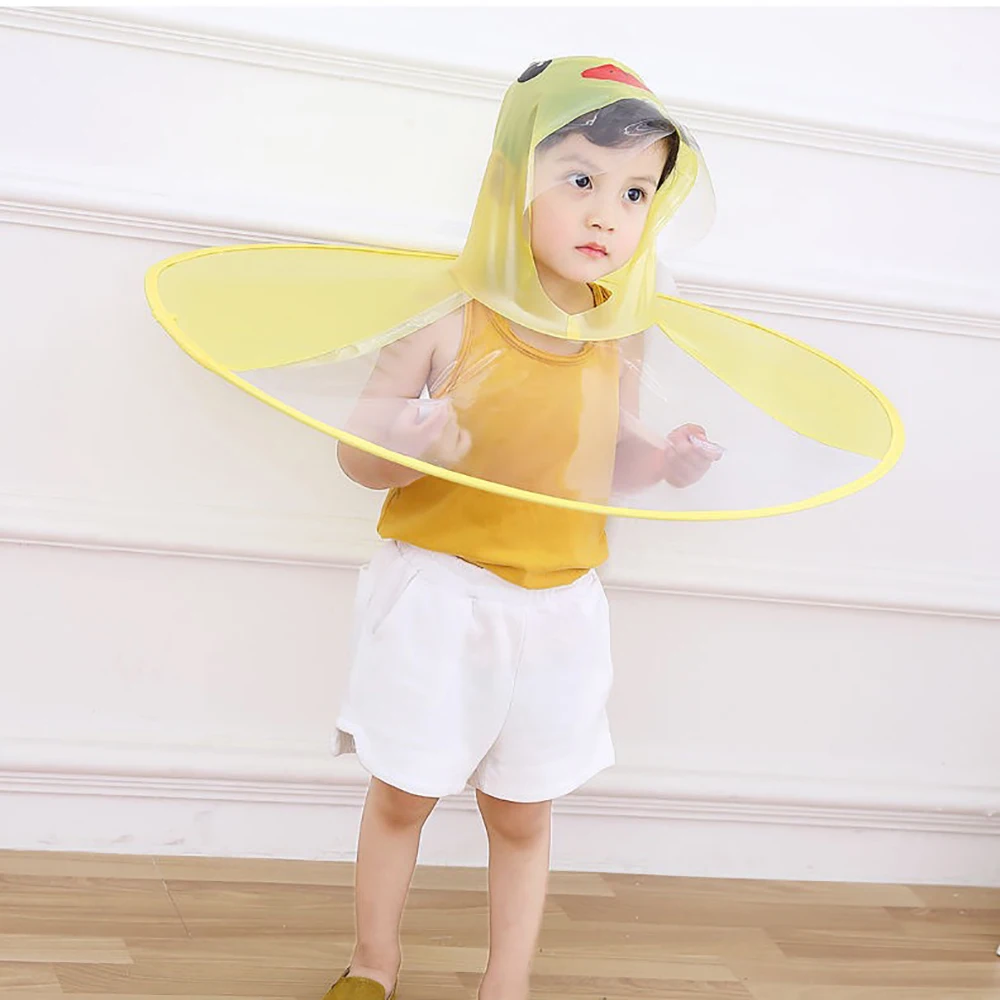Wholesale Hot Sale Little Yellow Duck Baby Hiking PonchoChild Raincoat Child Cloak Little Ufo Raincoat