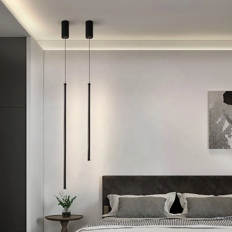Surface mounted 60cm 90cm 120cm long stick LED chandeliers pendant lights for bedroom and living room