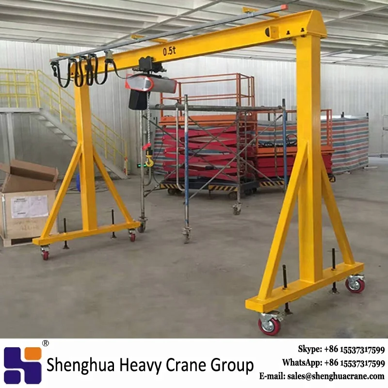 Aluminium Mini Portable Mobile Gantry Crane 1 Ton 2 Ton 3 Ton 5 Ton 7.5 Ton 10 Ton for Sale