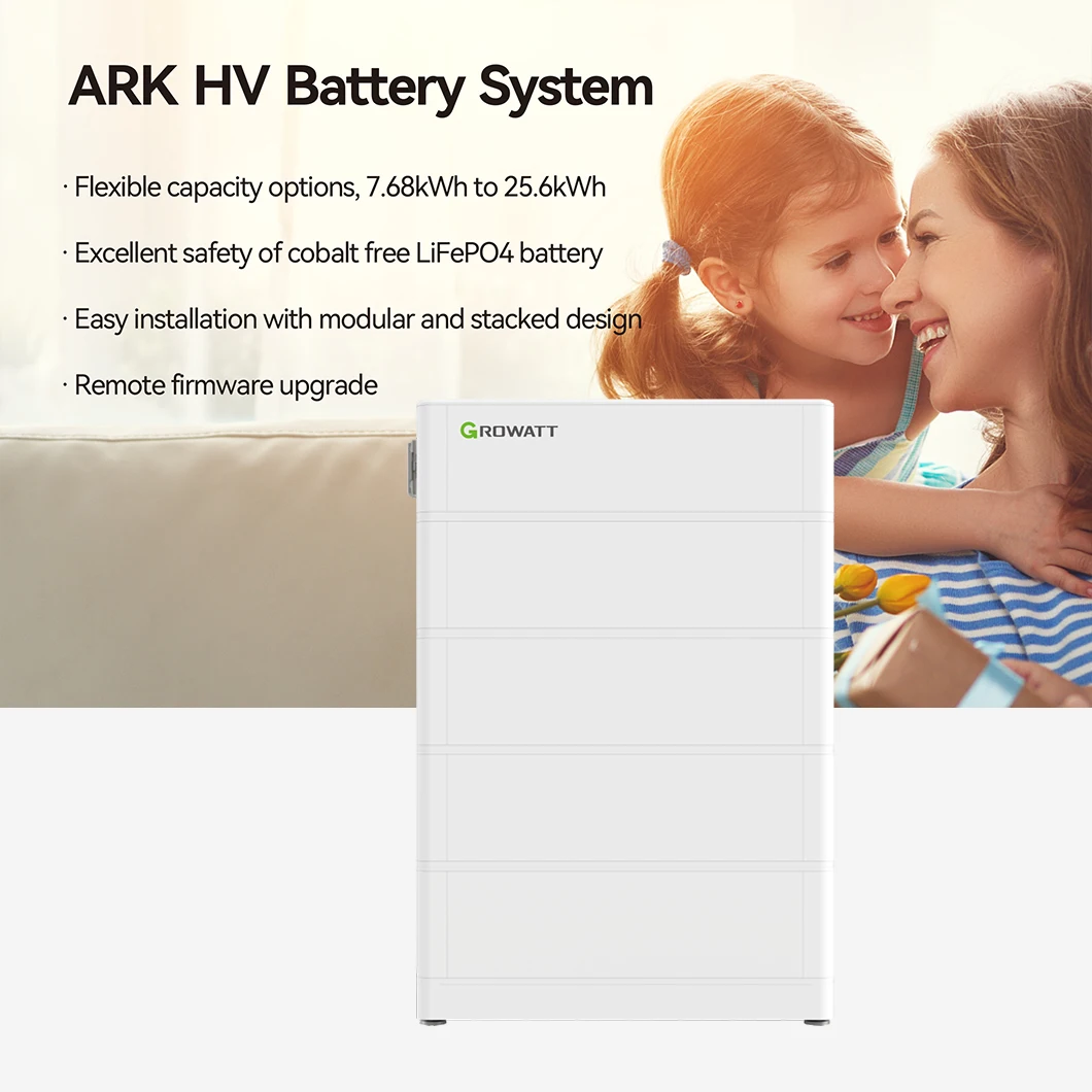 Growatt ARK HV LiFePO4 Lithium Battery 7.68kWh 10kWh 12.8kWh 15.36kWh 18kWh 20.48kWh 23kWh 25.6kWh Solar Energy Storage System