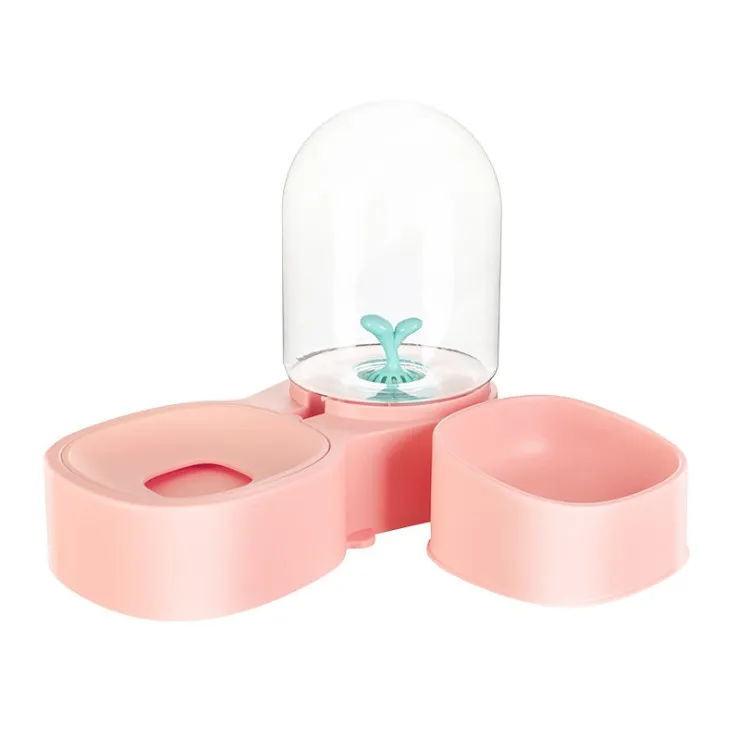 PAKEWAY Pet Food and Drinking Bowls New Design Double Food Bowl And Pet Water Fountain