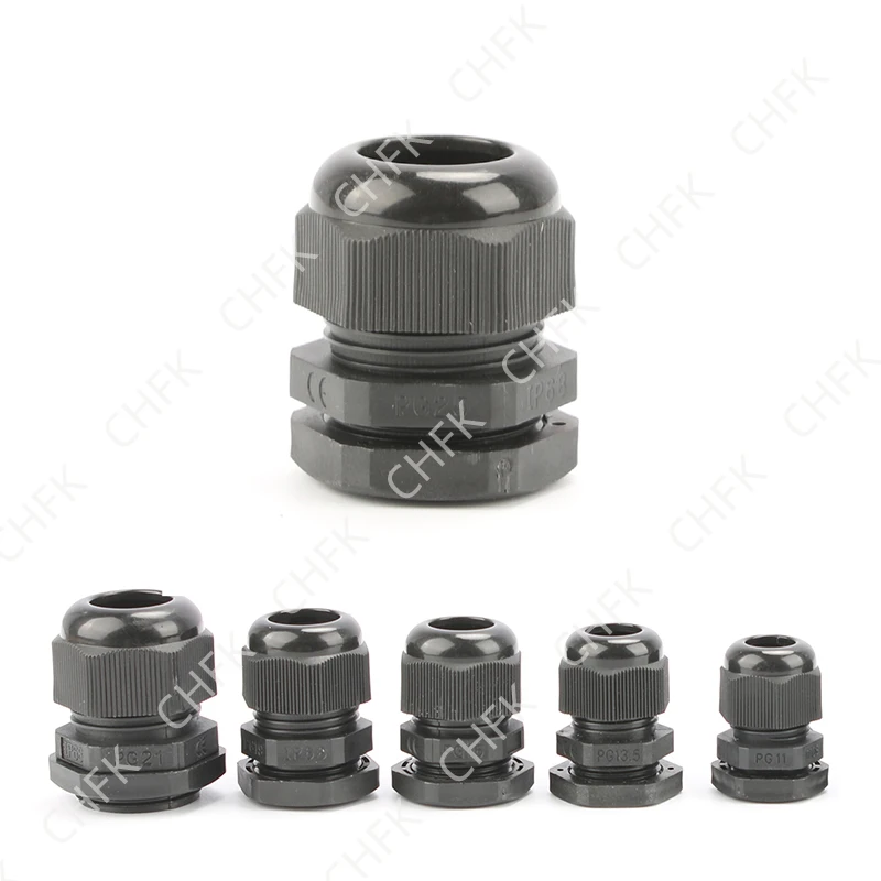 High quality pg series waterproof connector standard size plastic gland cable