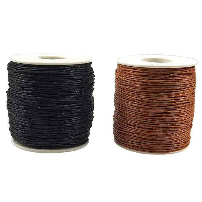 Colorful flat 1mm waxed thread cotton cord bracelet string necklace wax cord