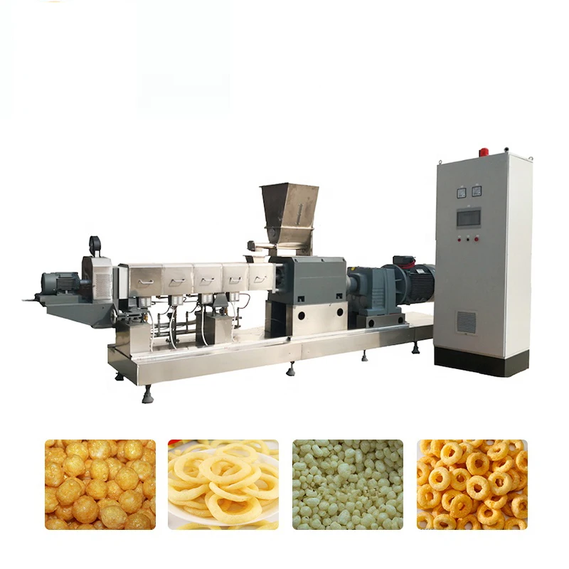 corn snack extrude cereal puffed rice cake machine crisps production line puff snack machines automatic