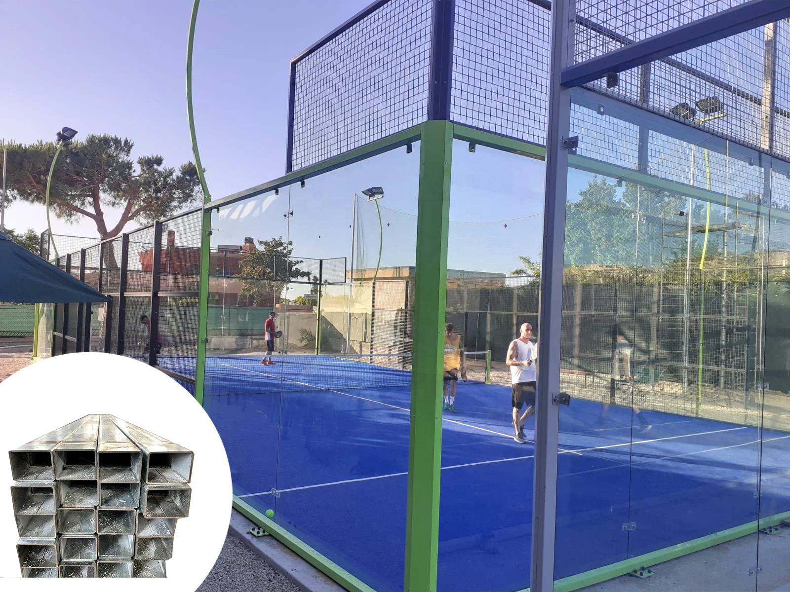 2023 Hot Selling Panoramic Indoor and Outdoor Padel Tennis Court Padel Court with Removable