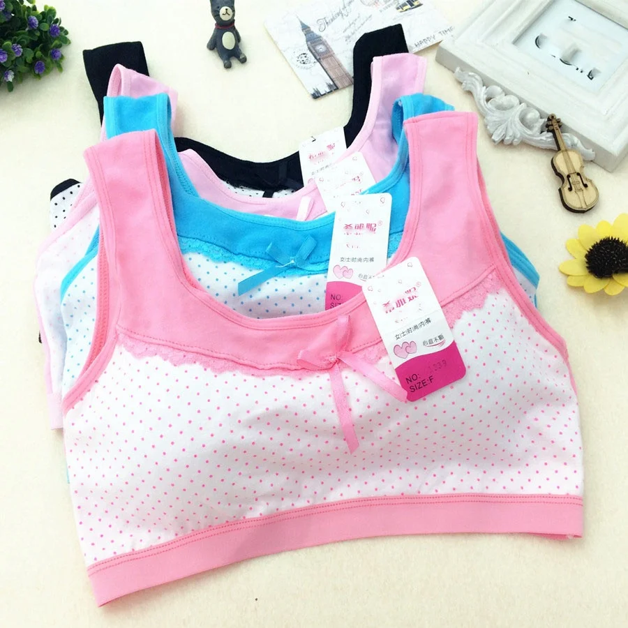 
Custom oem china cute cotton vest racerback sports underwear first bra for teen girls 