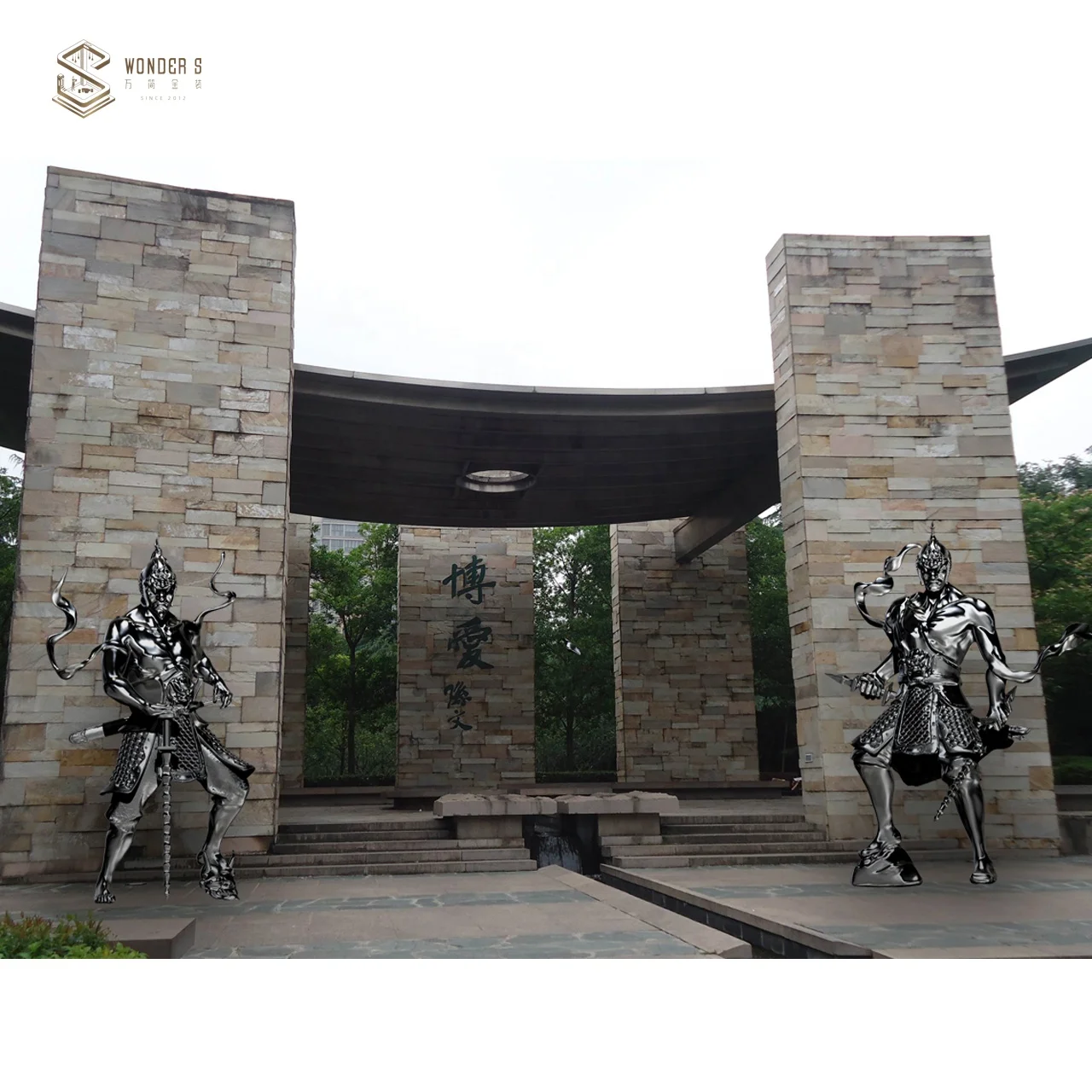 Garden and indoor decor metal animal abstract sculptures mirrored stainless steel deer statues