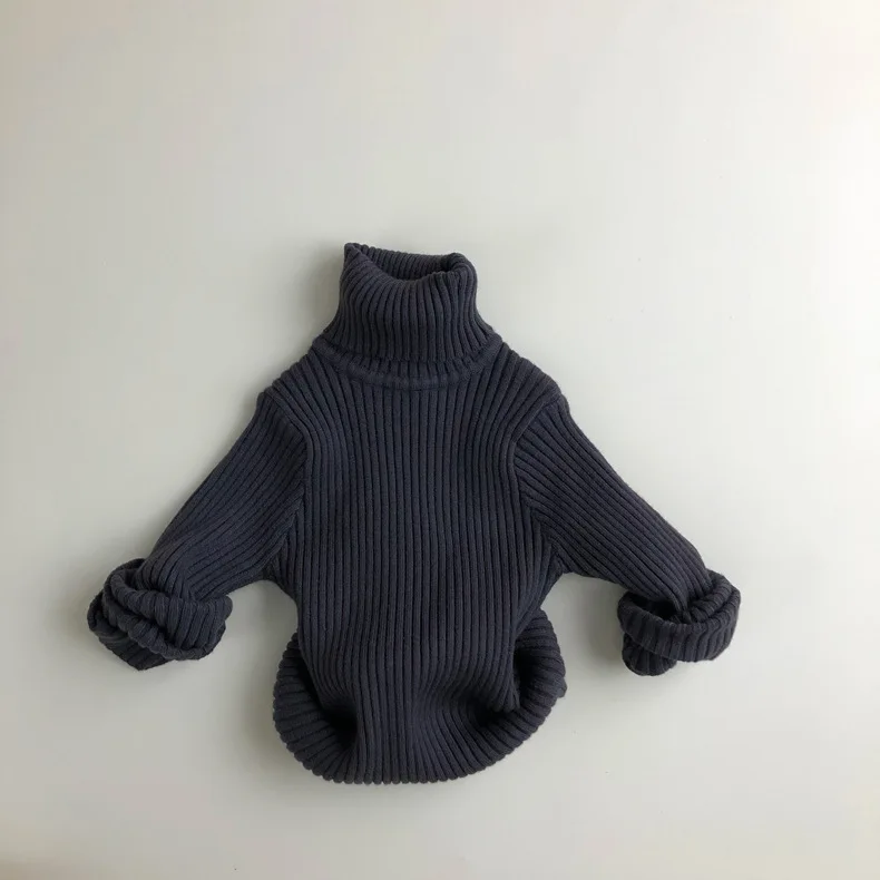 
Wholesale Winter Clothing Toddler Girl Clothes Knit Sweaters Warm Turtleneck Baby High Collar Pullover Sweater 