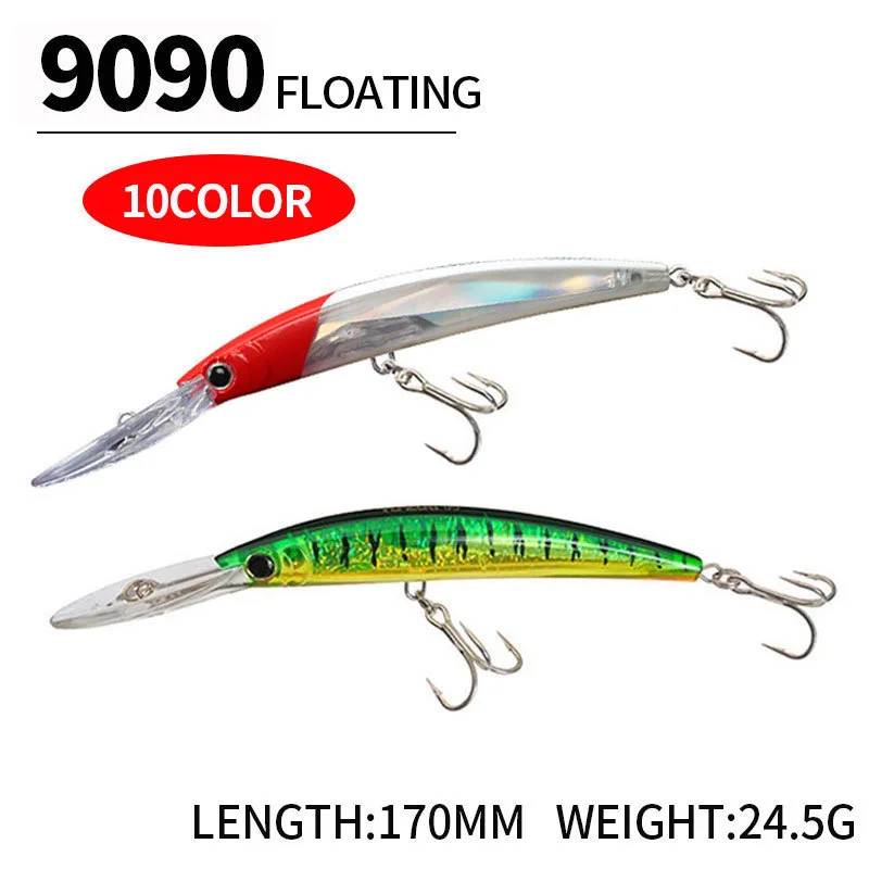 Long-distance sea fishing bait 170MM/24.5G long tongue floating Mino hard bait