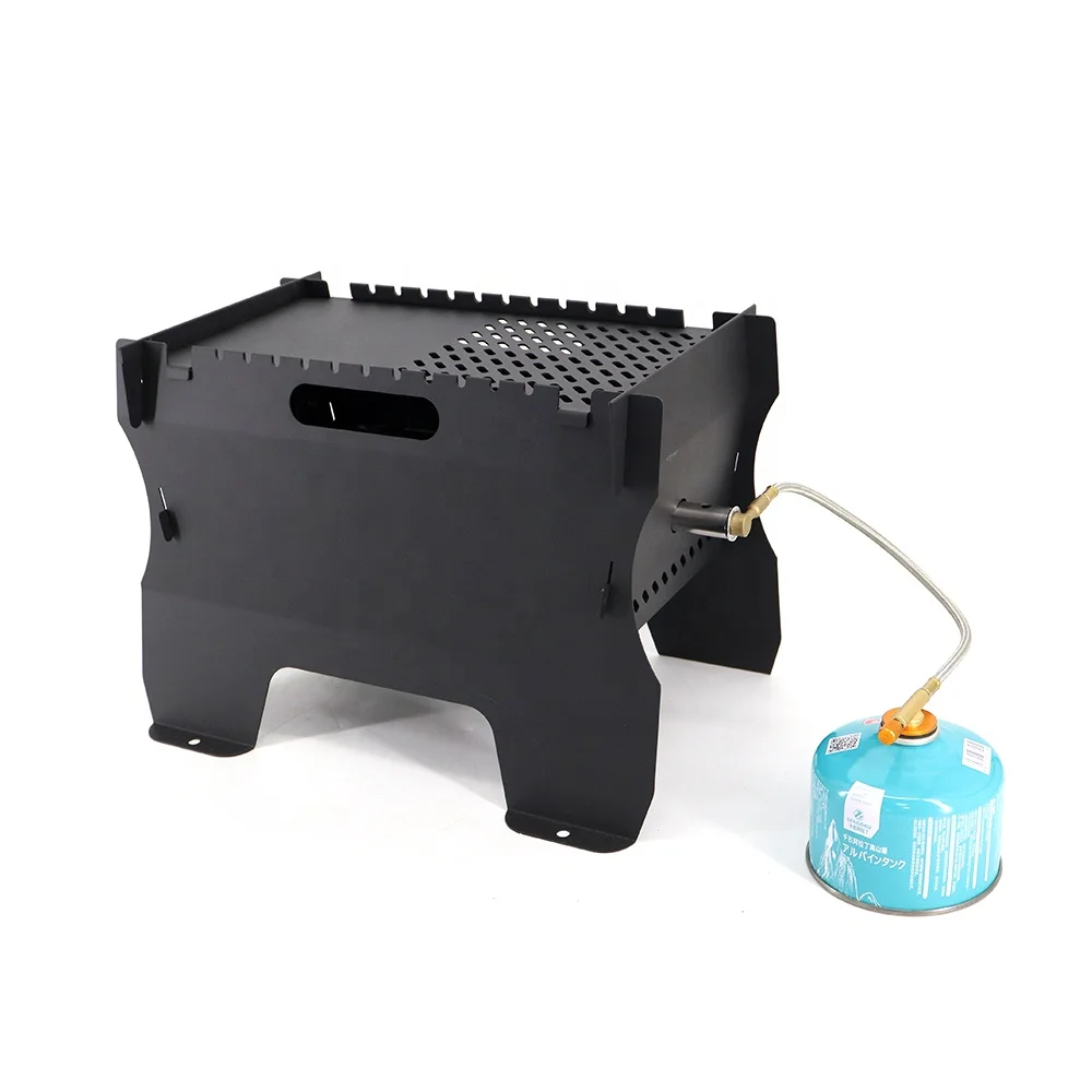 New Design Propane Firewood Mulit Fuel Brazier Outdoor Camping Gas Wood Burning Fire Pit With BBQ Grill