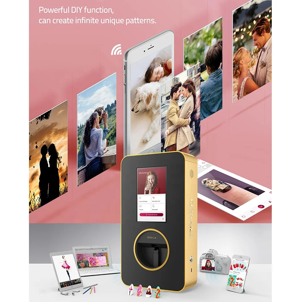 O2nails Цифровой настольный 3D-принтер для дизайна ногтей с сенсорным