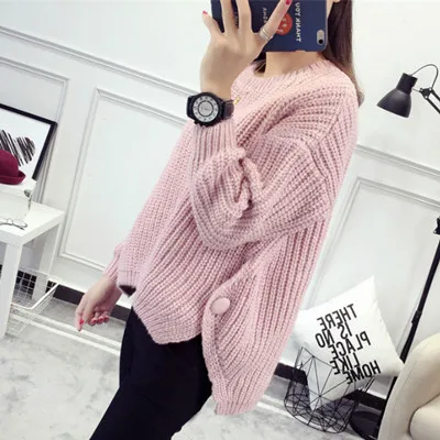 Autumn Winter Women Sweaters And Pullovers Korean Style Long Sleeve Casual Crop Sweater Slim Solid Knitted Jumpers