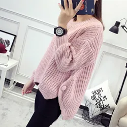 Autumn Winter Women Sweaters And Pullovers Korean Style Long Sleeve Casual Crop Sweater Slim Solid Knitted Jumpers