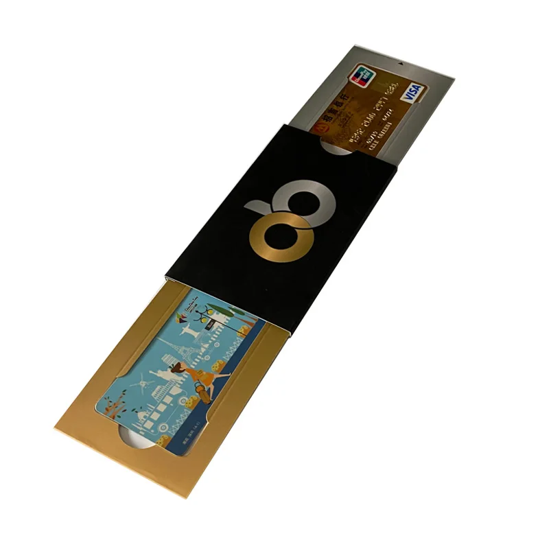 Custom  innovative unique sliding phone card telecom sim name VIP greeting card packaging box
