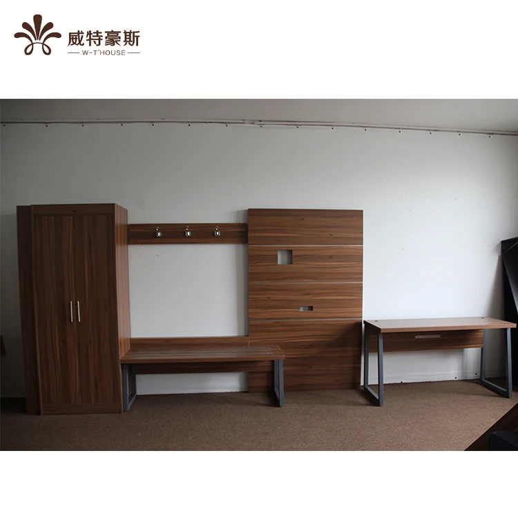Holiday inn Suites Hotel Furniture Commercial Business Desk TV Panel Wardrobe Luggage Bench Hotel TV Cabinet Set