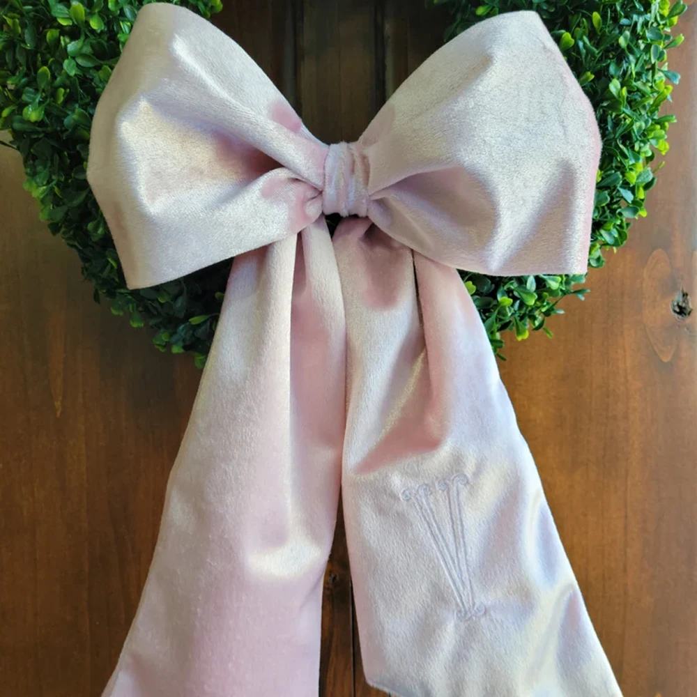 Door Decoration Easter Bunny Bucket Basket Bow Blanks Sublimation Velvet Wreath Sashes