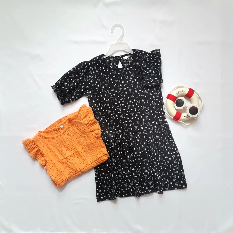 Fashion Baby Clothing Dress Kids Sweet knitted Girl Dress Lovely summer Flower Girls dress