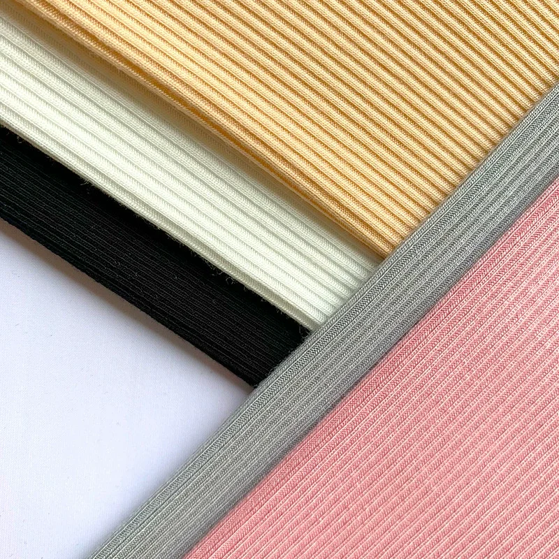 2022Factory Directly Provide RC High Elastic 2x2 Rib Knitted Chest Wrap T-Shirt Leggings Clothing cuff  neckline fabric fabric